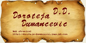 Doroteja Dumančević vizit kartica